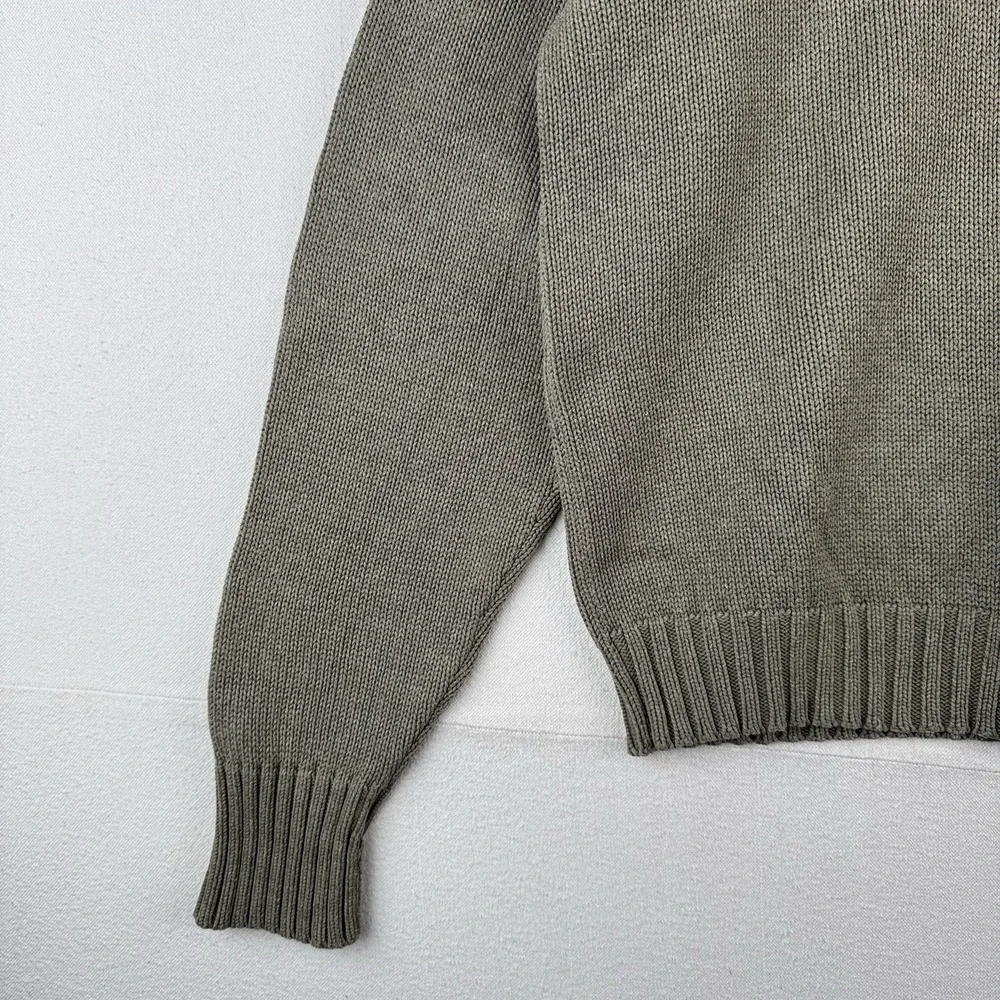 90s Vintage Polo Ralph Lauren Men's M Olive Marled Knit Sweater 100% Cotton - Picture 5 of 14